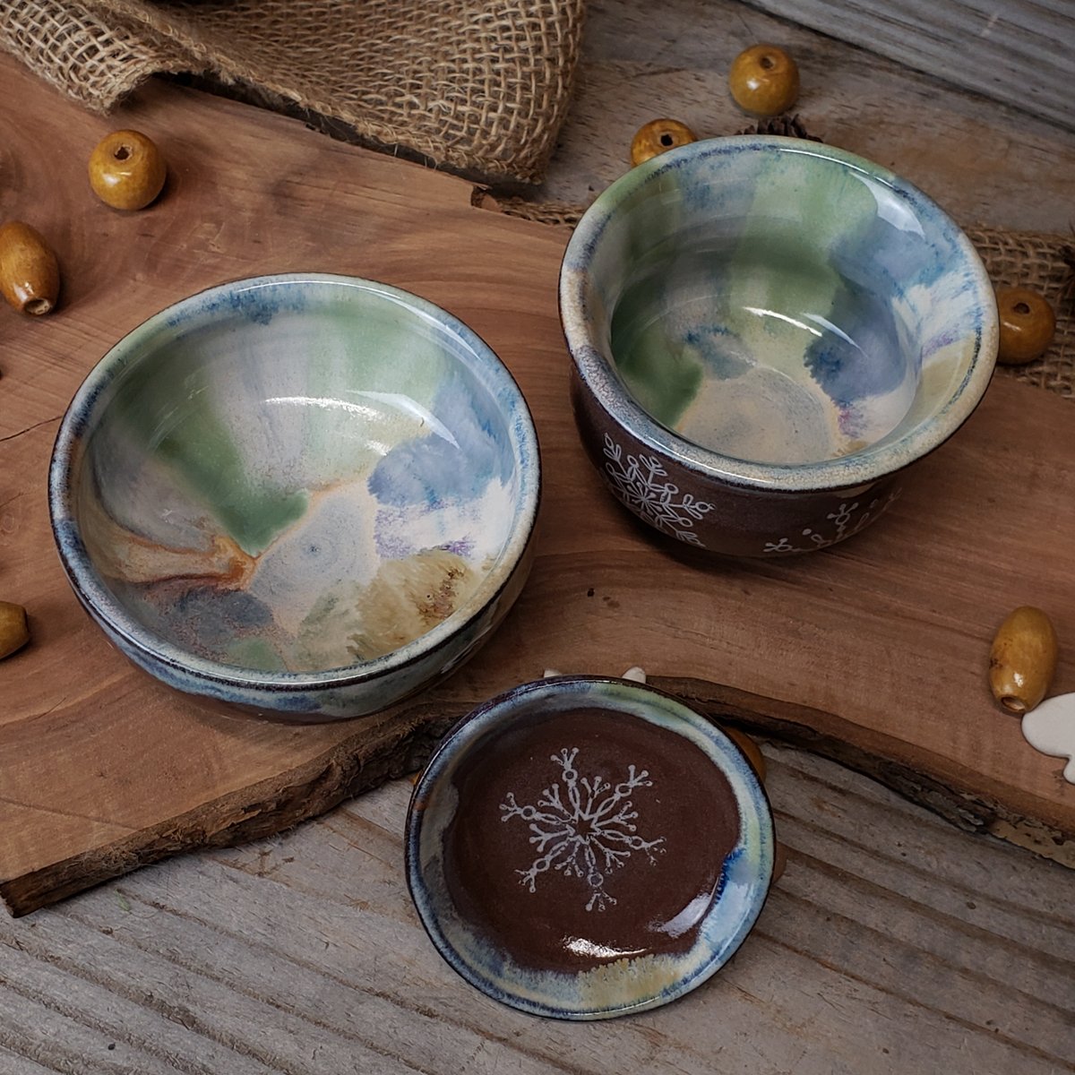 Image of 100ml Falling Snowflakes gaiwan and tea cup set 12182402