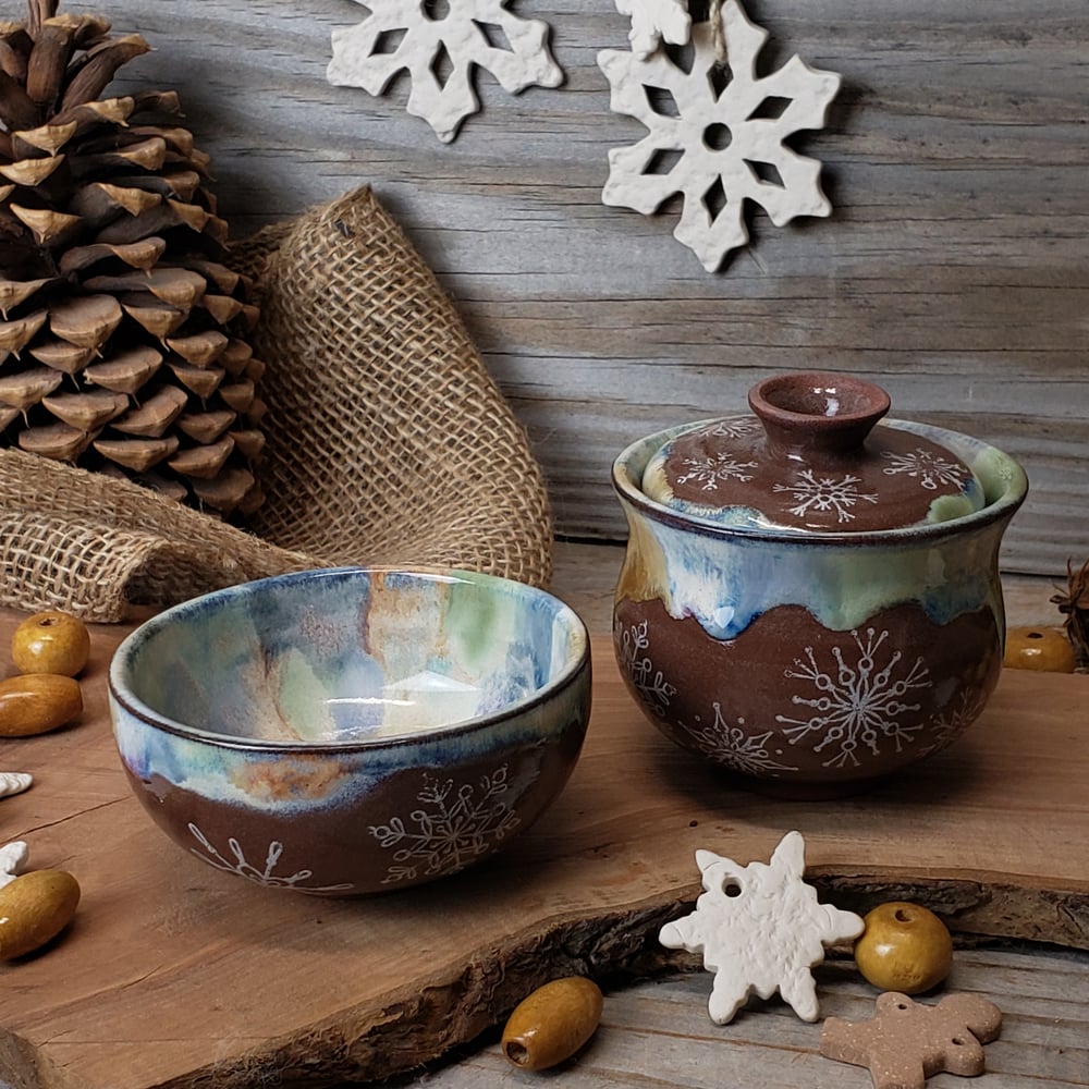 Image of 100ml Falling Snowflakes gaiwan and tea cup set 12182404