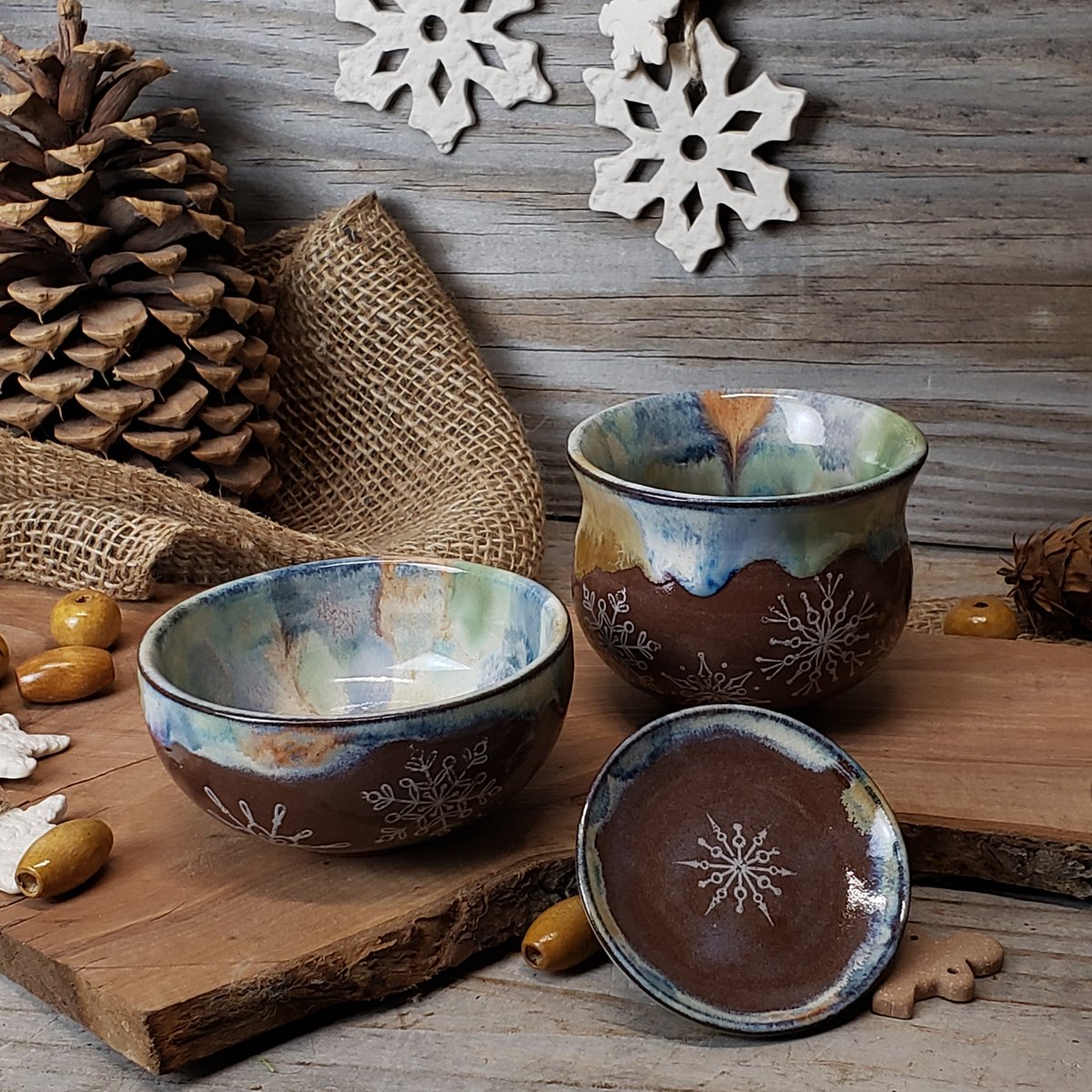 Image of 100ml Falling Snowflakes gaiwan and tea cup set 12182404