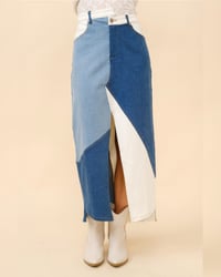 Image 1 of Contrast Chronicles Denim Skirt