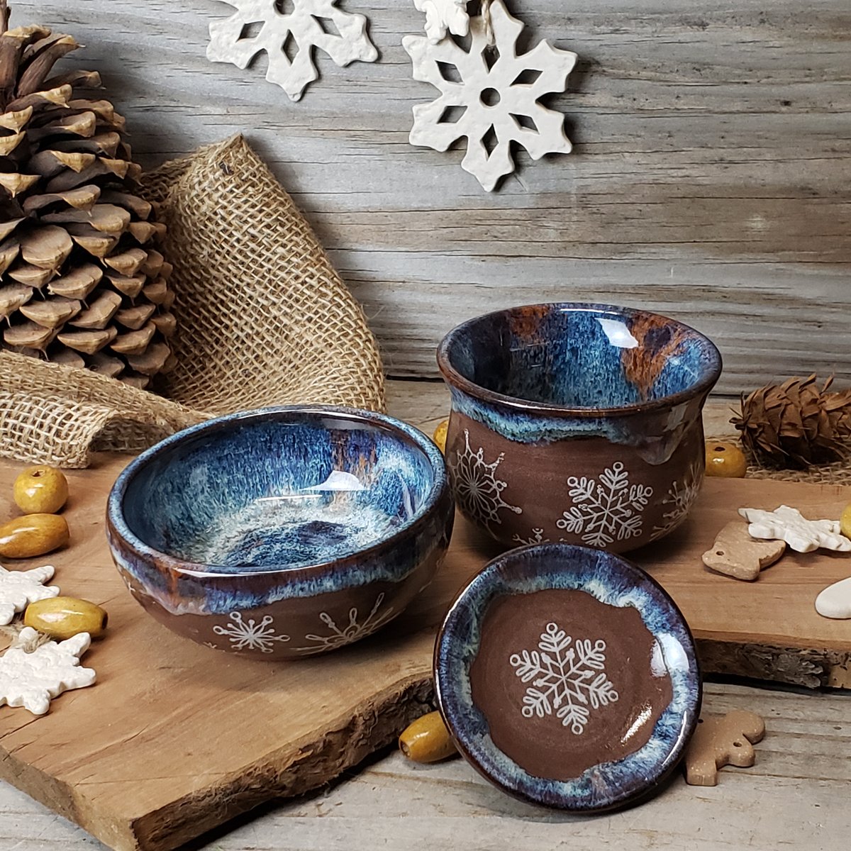 Image of 100ml Falling Snowflakes gaiwan and tea cup set 12182405