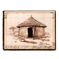 Image 1 of Original Drawing - "Village Peuhl" - Bénin - 16 x 21 cm