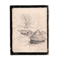 Image 1 of Original Drawing - "Sous le baobab du village de Taneka Beri" - Bénin - 22 x 28 cm