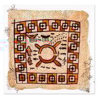 Image 1 of Original Painting - "Ma'a - Textile sacré du peuple Toraja 2" - 30x30 cm