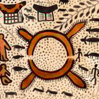 Image 3 of Original Painting - "Ma'a - Textile sacré du peuple Toraja 2" - 30x30 cm