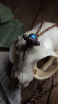 Image 2 of Labradorite and Vertebra Bone Pendant