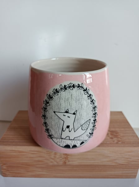 Image of Petite tasse loup rose 