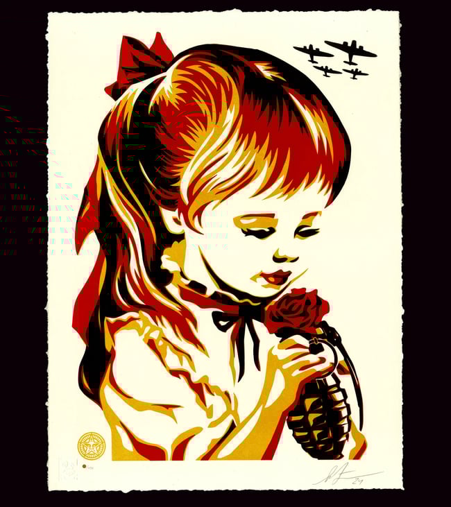 Shepard Fairey Obey War by Numbers Letterpress 2024