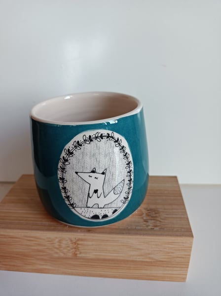 Image of Petite tasse loup bleu canard 