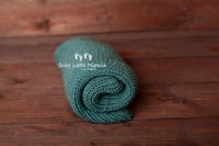 Image 6 of Knitted pillow wrap and bonnets set sea