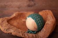 Image 5 of Knitted pillow wrap and bonnets set sea
