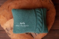 Image 4 of Knitted pillow wrap and bonnets set sea