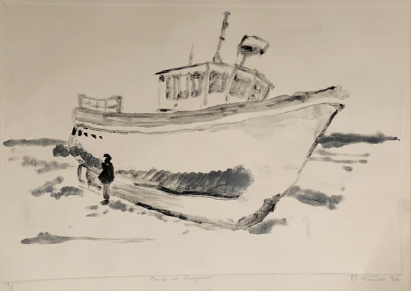 Image of ‘Maria in Dungeness’ monotype 