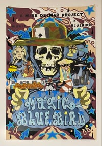 Hand embellished print. Magic Bluebird 2024