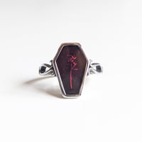 Image 1 of Rose Casket Ring in Red