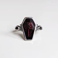 Image 3 of Rose Casket Ring in Red