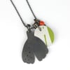 Leaf silhouette pendant - green