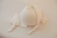 Image 1 of White Waffle sleepy hat 