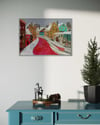 ‘Christmas Road’ -  - art quilt painting, 48x68 cm