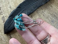 Image 8 of Apatite  Cluster Sterling Silver earrings. n48