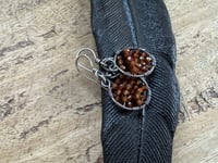 Image 1 of Hessonite Garnet sterling silver earrings. n40