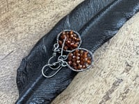 Image 2 of Hessonite Garnet sterling silver earrings. n40