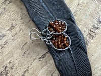 Image 6 of Hessonite Garnet sterling silver earrings. n40