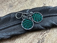 Image 1 of Green Sterling Silver earrings/ n69