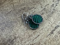 Image 5 of Green Sterling Silver earrings/ n69