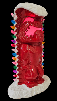 Image 1 of Tiki Classics Large 12" Ceramic Christmas Ku Tiki Lamp Red