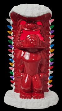 Image 2 of Tiki Classics Large 12" Ceramic Christmas Ku Tiki Lamp Red