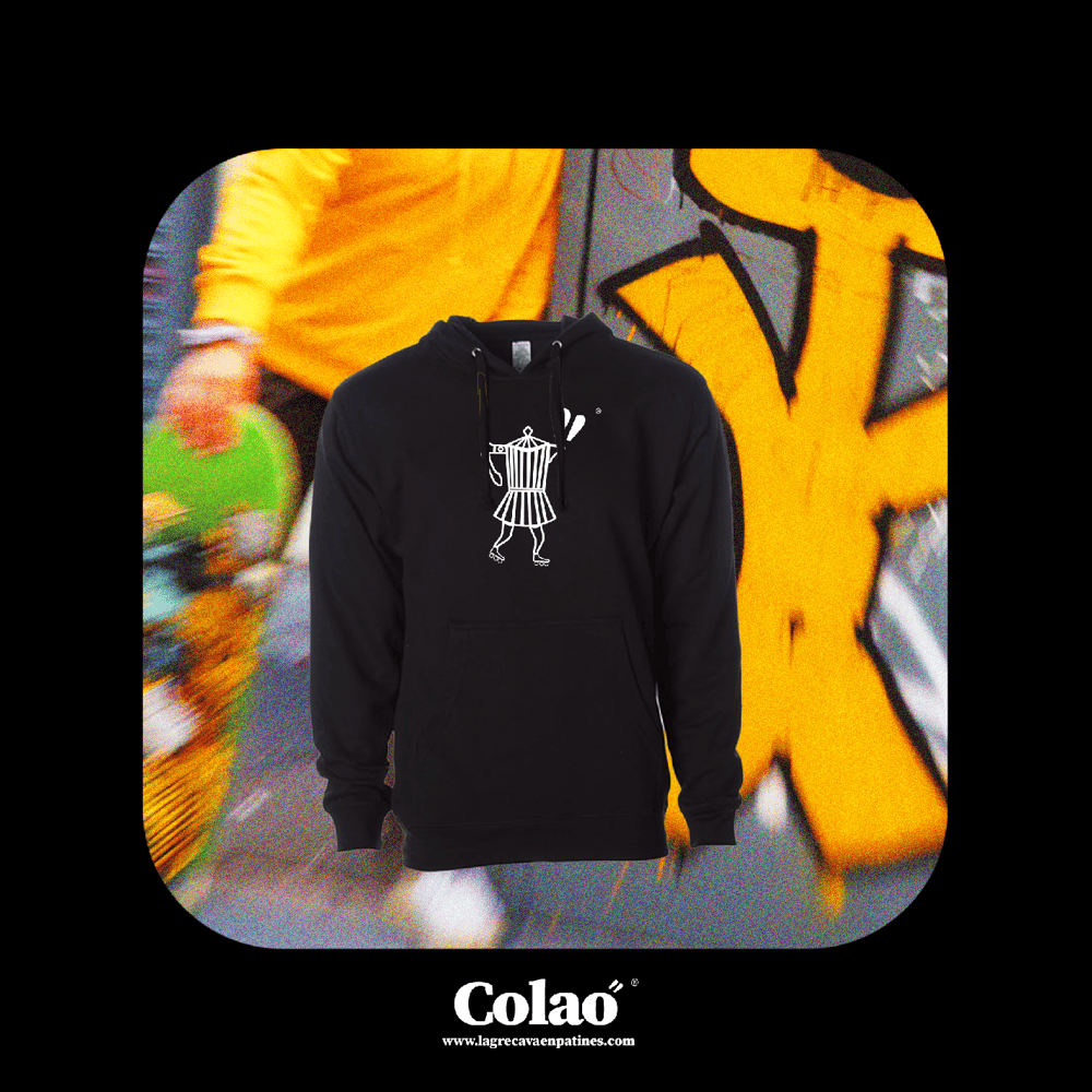 Image of Colao" BLACK BLACK Heavyweight Hoodie 
