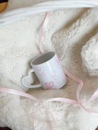 Image 3 of Coquette bunnies heart mug -preorder-