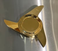 Image 1 of Player Wheels 3 Bar Shark Fin Knockoffs in Gold (recessed)