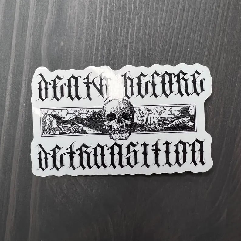 Image of Death Before Detransition Glossy Sticker