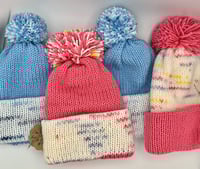 Image 1 of Speckle Knit Hat with Pom Pom