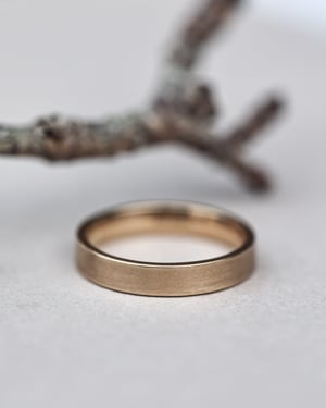 Image of 9ct gold 4mm matte finish flat court ring