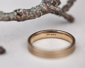 Image of 9ct gold 4mm matte finish flat court ring