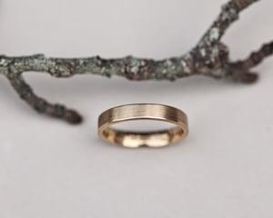 Image of 9ct gold 4mm matte finish flat court ring