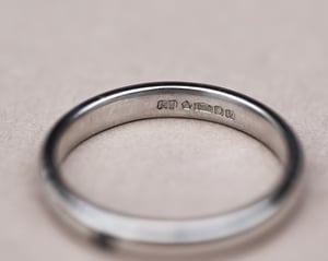 Image of  Platinum 3mm, Latin engraved ring