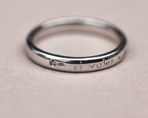 Image of  Platinum 3mm, Latin engraved ring