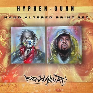 HYPHEN - GUNN / 1 of 1 Hand Embellished set of 2 PRINTS