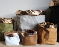 Image 1 of Rose gold trim washable paper bags