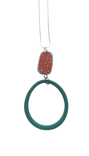 Image of Teal/Red Maritime Pendant 