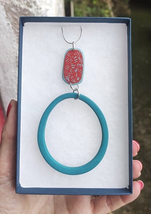 Image of Teal/Red Maritime Pendant 