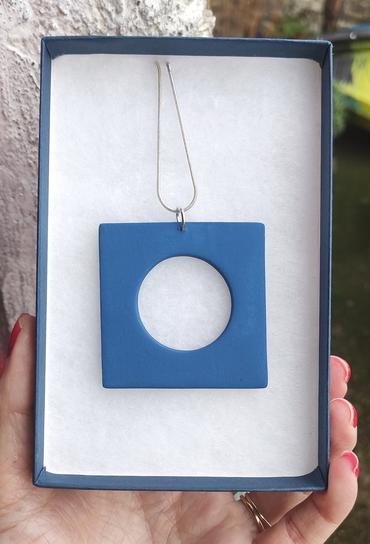 Image of Blue Square Pendant