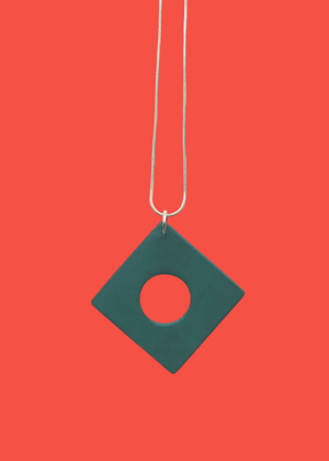 Image of Teal Rhombus Pendant 