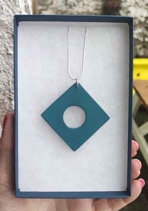 Image of Teal Rhombus Pendant 