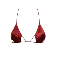 Image 1 of CHERRY SATIN CHAINZ BIKINI BRA