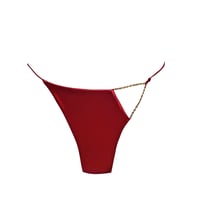 Image 1 of CHERRY SATIN CHAINZ BIKINI BOTTOM